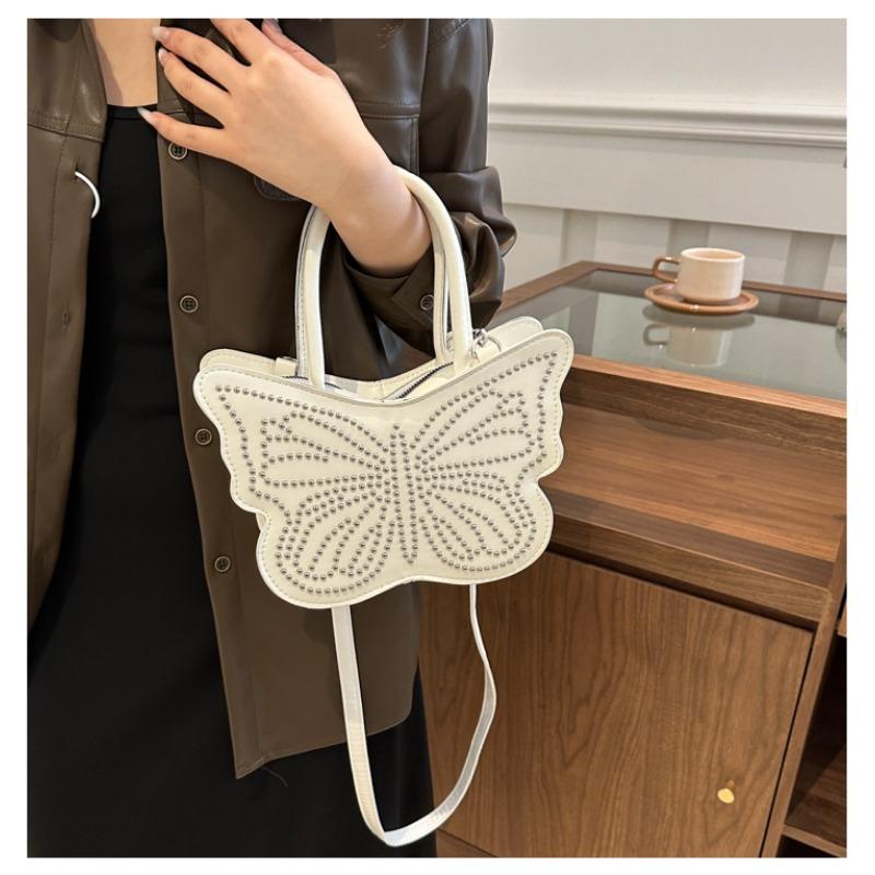 Bow Tote Square Bag Dámská Rivet Fashion taška přes rameno Crossbody kabelka