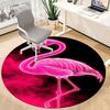 1pcFlamingo Neon Office Round Area Rug, Indoor Mat Suitable ForOffice, Under Office Chairs Bedroom Living Room Home Decor, Room Deco 052
