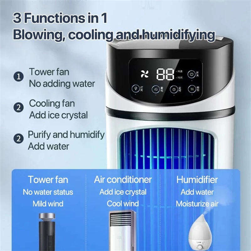Portable desktop fan, USB charging, mini spray, electric air cooling fan, home use, silent, multi-functional air conditioner