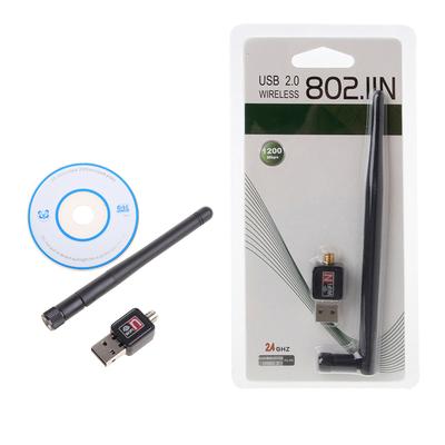 150Mbps USB WiFi Adapter for PC Wireless Network Adapter for Desktop High Gain 2dBi 5dBi Antenna, Supports Win11/10/8.1