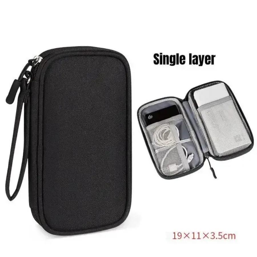 New Travel Organizer Bag Cable Storage Organizers Pouch Carry Case Portable Waterproof Double Layers Storage Bags Cable Cord