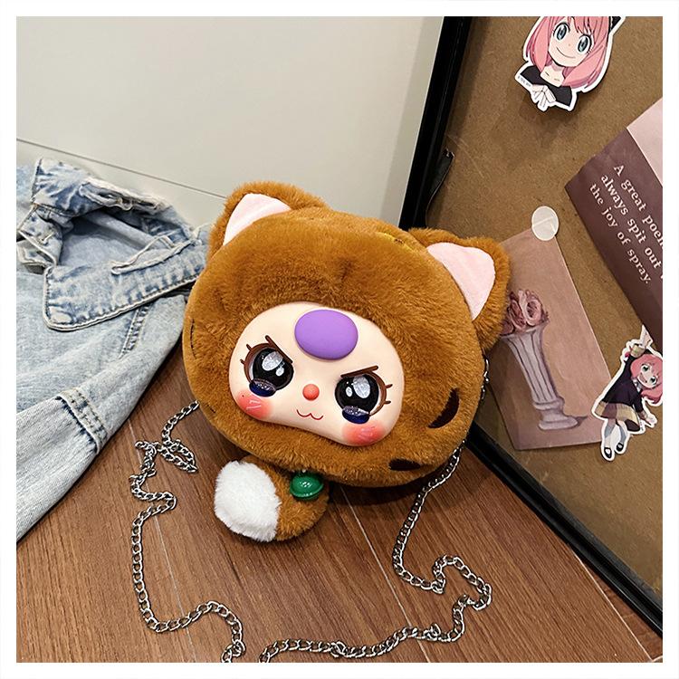 2025 new cute plush bag big eyes toy doll messenger bag claw machine doll student doll gift