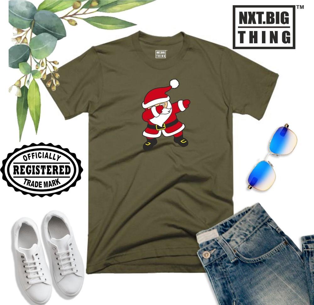Santa Dab T Shirt Dancing Santa Joke Fun Elf Christmas Lights Xmas Gift Unisex Top M