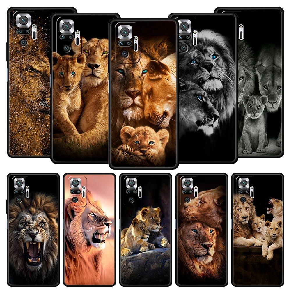 Lion Alpha Male Cub Phone Case For Xiaomi Redmi Note 14 13 5G 10 11 12 Pro Plus 4G 14C 13C 12C 10C Black Cover