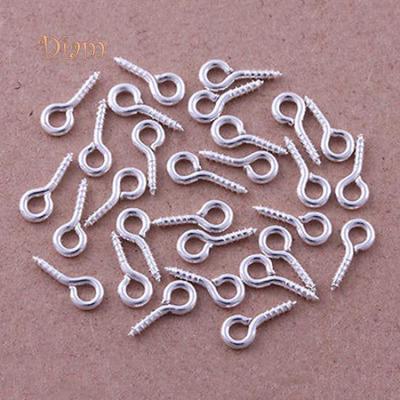 Diam 100 szt. Srebrzysty kolor Plated Śruba oczkowa Pin Peg Tworzenie biżuterii Ustalenia Craft DIY Narzędzia