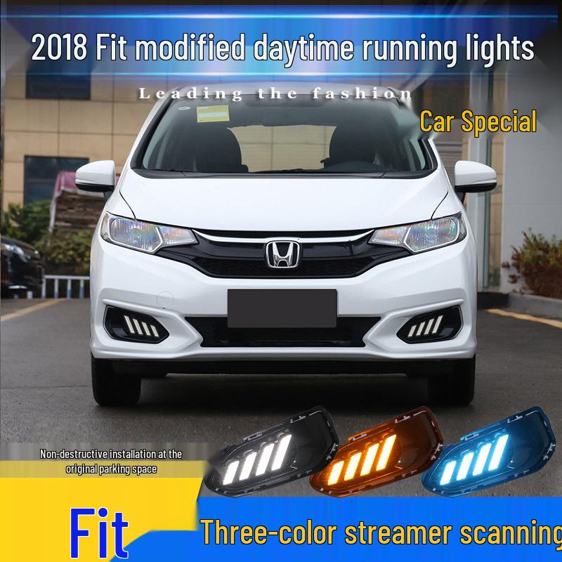 LED Daytime Running & Fog Lights for Honda Fit (2018-2020) - Front Bumper Decorative Modification.