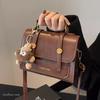 2025 New Autumn Genuine Leather Cambridge Bag Crossbody Women's Bag Fashionable High-end Small Handbag Small Square Bag