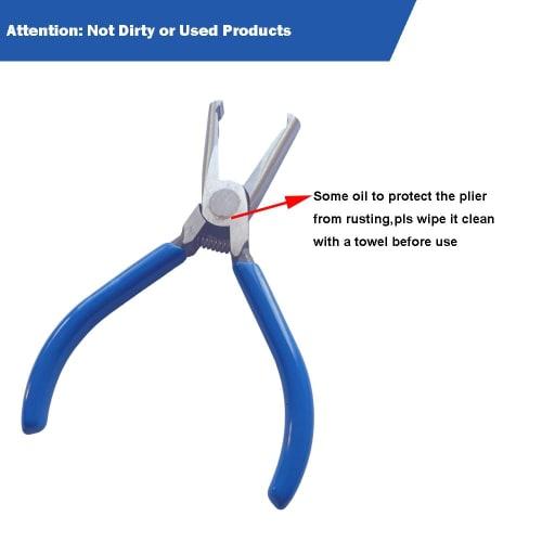 PANSHIYON Fret Removal Pliers, Flat Head Guitar Fret Puller Tool with Blue Rubber Coating for Acoustic Electric Guitar Bass