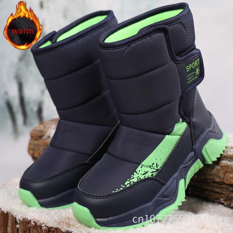 Winter Children Warm Snow Boots Waterproof Boys And Girls Non-Slip Sneakers Fashion Warm Kid's Ankle Boots Outdoor Hiking Shoes