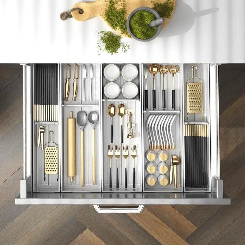 for Spoon Fork Knives Large Silverware Drawer Storage Utensils Oraganizer Dishes Separator Adjustable Flatware Cutlery Holder