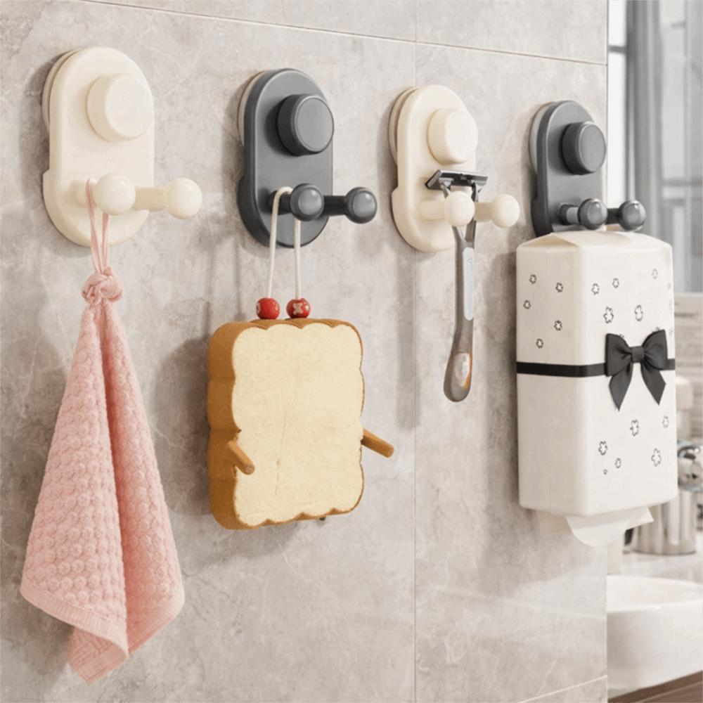 3 PCS Non-Marking Suction Cup Hooks Moisture-proof Kitchen Storage Hooks Wall Hook Living Room