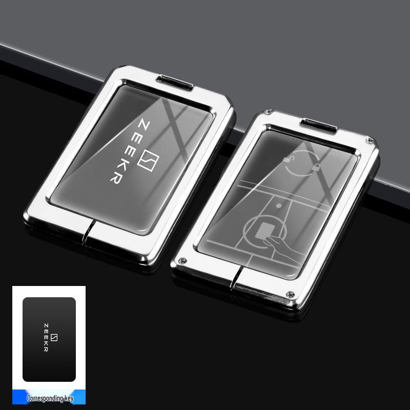 ZEEKR Car Key Case: Full Coverage Protective Shell for 001 & 009 Models, Metal High-End Buckle for Men and Women. Bagged