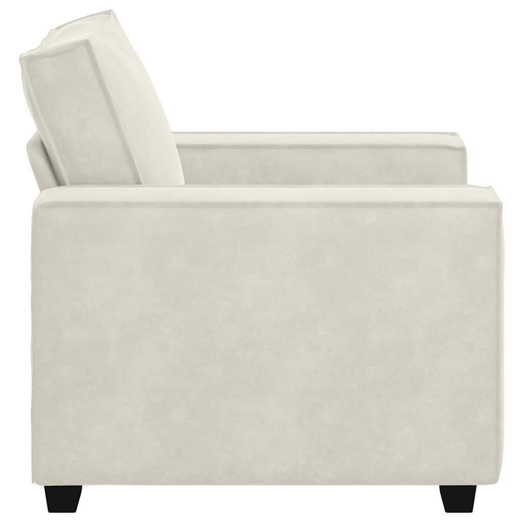 Cream Armchair 100 X 78 X 84 Cm Velvet