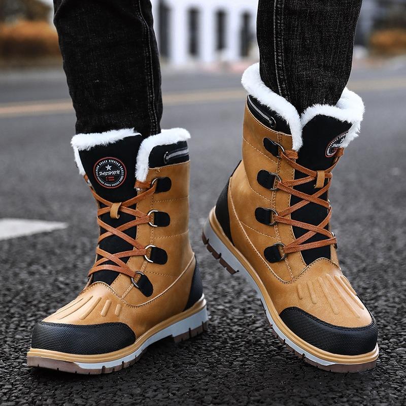 Herren Schneestiefel Plüsch Warm Winterstiefel High Top Baumwollschuhe 2025 Winter Plüsch Warme High Top Stiefel für Herren Botas Hombre