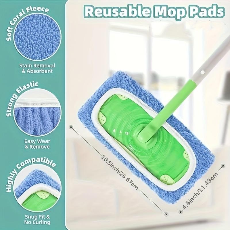 4pcs Reusable Mop Pads Ultra-Fine Fiber Dry Sweeping Cloth And Machine Washable Wet Pads for Replacement