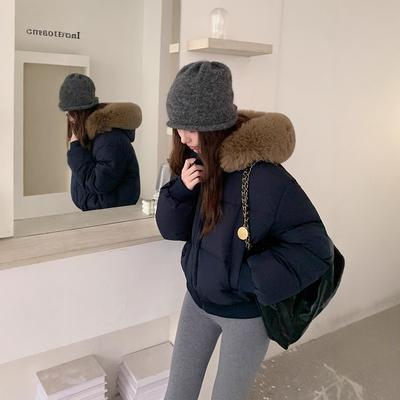 Vêtements Rétro Pain Vêtements en Coton à Capuche avec Col en Fourrure Veste Hiver Nouvelle Vêtements en Coton Amples et Fins