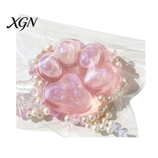 TPR Stress Ball Colorful Transparent Cat Paw Squeeze Toy Soft Fidget for Hand Relief Fun Birthday Christmas Gift Kids Adults