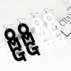 European and American Fashion Acrylic Hip-hop English Letter Earrings