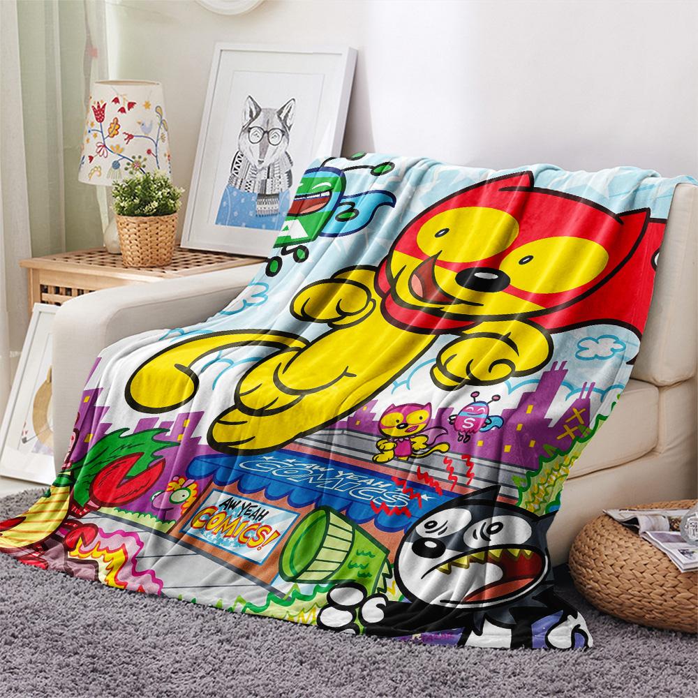 Wow Manga  Print Flannel Blanket, High quality Comfortable for All Seasons, Home Decor, Warmth and Comfort