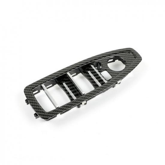 Luxury Carbon Fiber Style Car Door Switch Frame Trim For BMW 3 Series 2014 2015