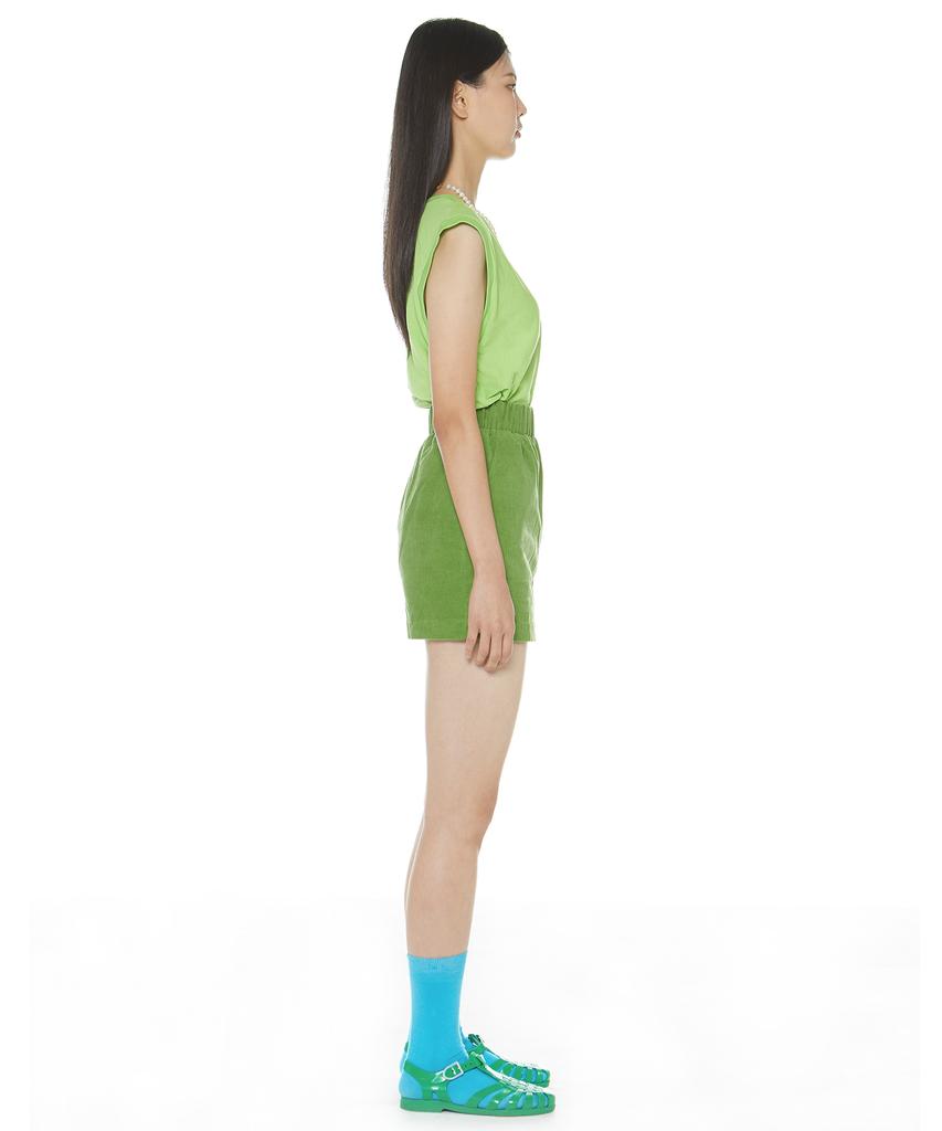 Suki Embroidered Logo Mini Corduroy Skirt (Avocado)