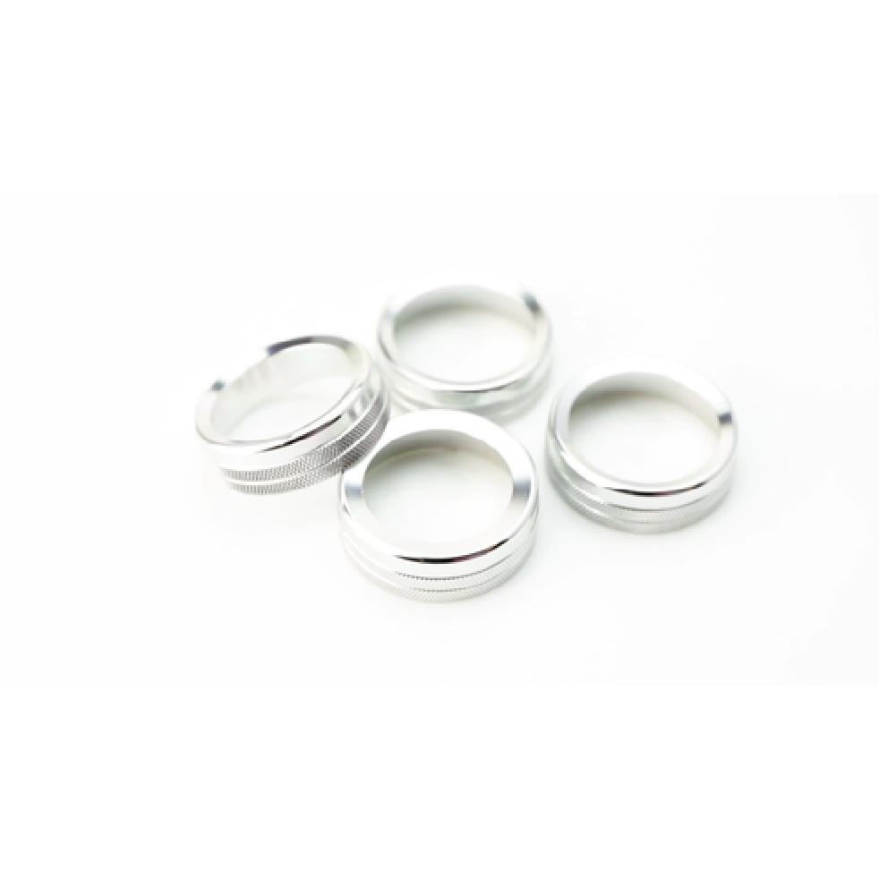 Silver AC Air Conditioner & 2WD/4WD Switch Knob Ring Cover For 2016- Tacoma