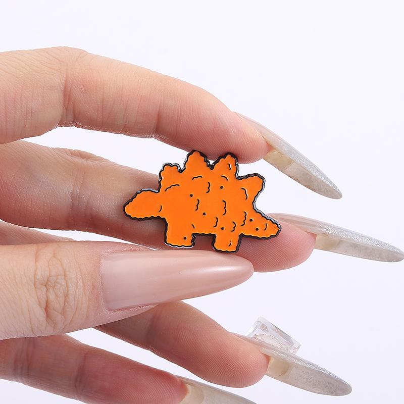 Cute Nugget Dinosaur Enamel Pins Custom Dinosaur Cookies Brooches Lapel Badges Clothes Animal Jewelry Gift for Kids Friends