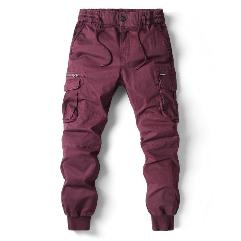 Men's European & American Style Elastic Waist Cargo Jogger Pants - Autumn/Winter Collection