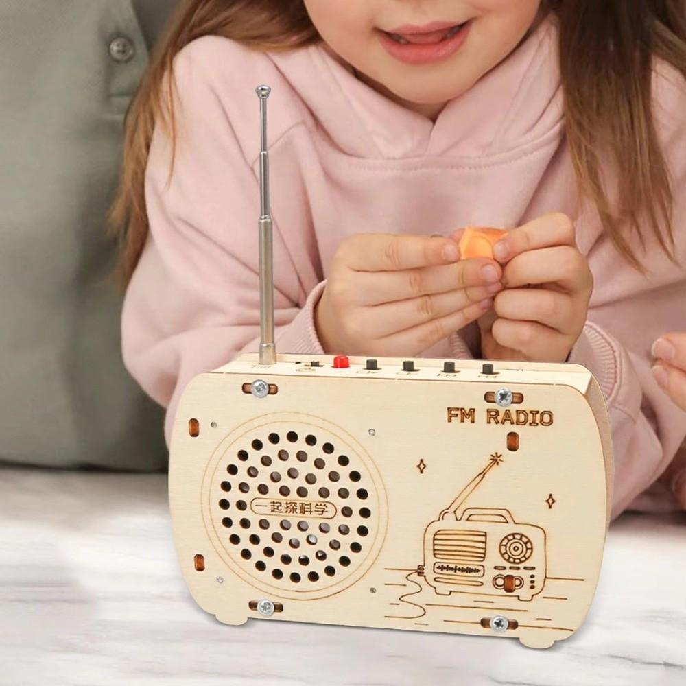 DIY Craft Wood Radio Material Set Wooden Scientific Training Experimental Kits Science Education