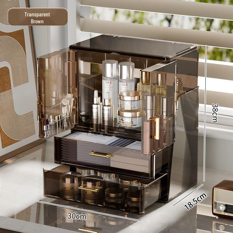 Schicke Transparente Kosmetik-Organizer-Box - Staubdichte Aufbewahrung für Hautpflege, Lippenstifte und Make-up