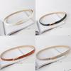 Leather Thin Pu Womens Waist Belt Metal Buckle Trousers Jeans Decoration With