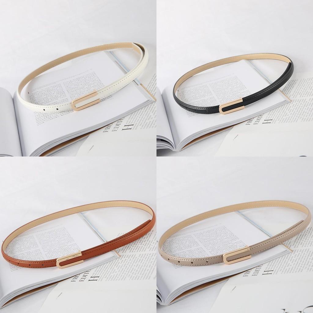 Leather Thin Pu Womens Waist Belt Metal Buckle Trousers Jeans Decoration With