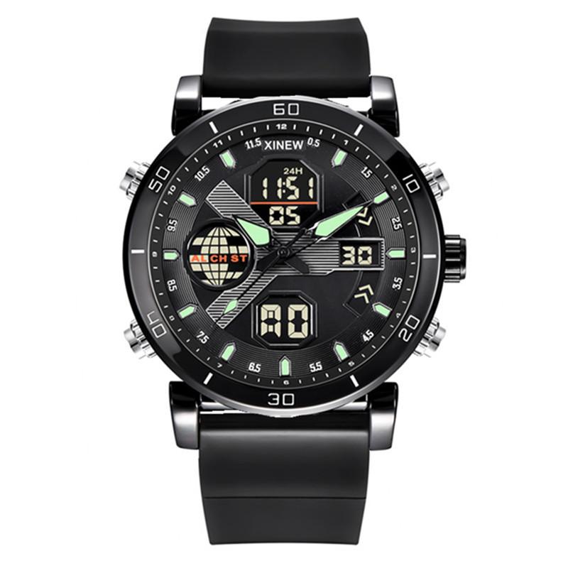 Men Big Brand Chronograph Watches Students Boys Fashion Nylon Band Dual Time Army Multi-function Sports Watch Relogio Masculino
