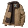 Winter Cotton Lamb Wool Men's Casual Jacket with Fleece Lapel Pilot Tooling Cotton Coat