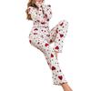 Women's Comfortable Love Print Long-sleeve And Long-pants Pajama Set