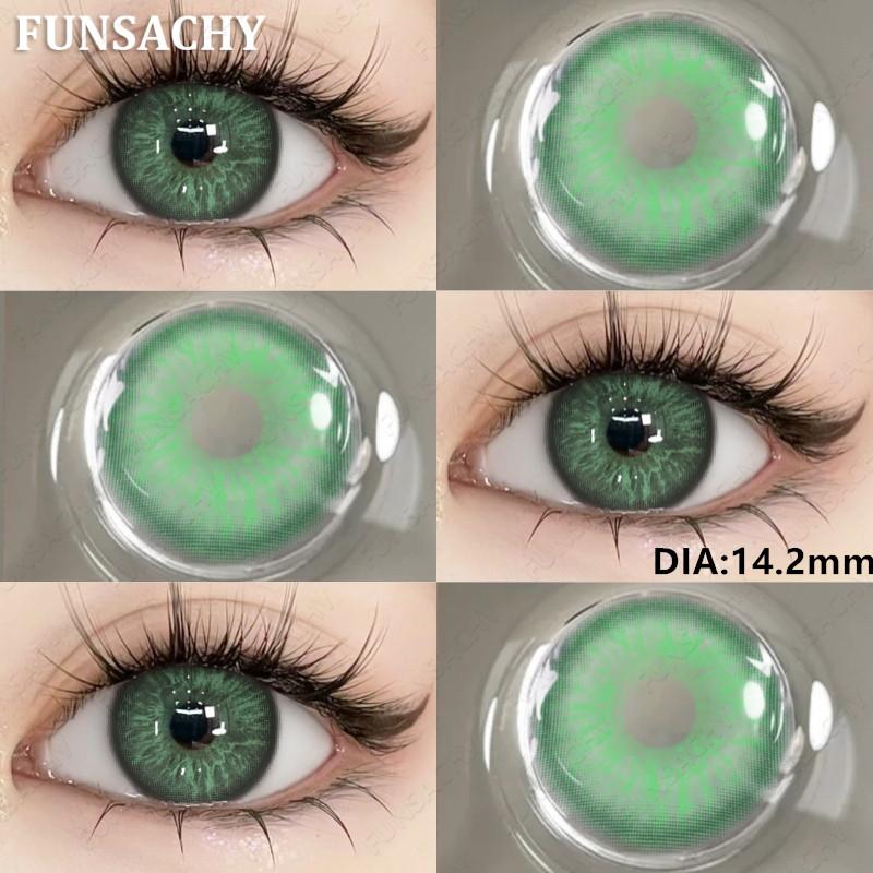 FUNSACHY Nové Módní Kontaktní Čočky 14.2mm Barevné Oční Kontaktní Čočky Modré Přírodní Čočky Šedé Zorničky Oční Make-up Kosmetika Roční