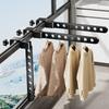 Foldable Rotatable Black Clothes Rack Clothes Hangers Wall Mounted Hanger Drying Rack Spacesaving Aluminum Clothes Organization