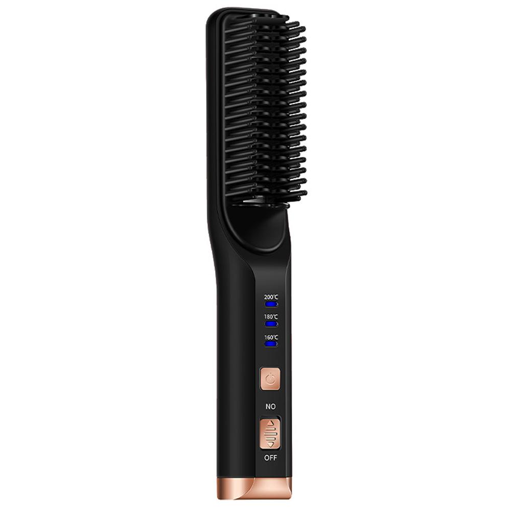 Cordless Beard Straightener Hair Comb Brush USB Rechargeable Wireless Anti Static Quick Heated Hair Straightening Styling Tools