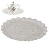 Turkish Tea Coffee Serving Tray Vintage   Embossed Pattern Round Coffee Plate for Bar Outdoor   Dessert