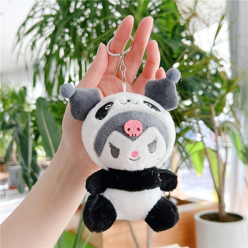 Cute Panda Plush Keychain Doll Cartoon Stuffed Animal Pendant Bag Charm Accessory