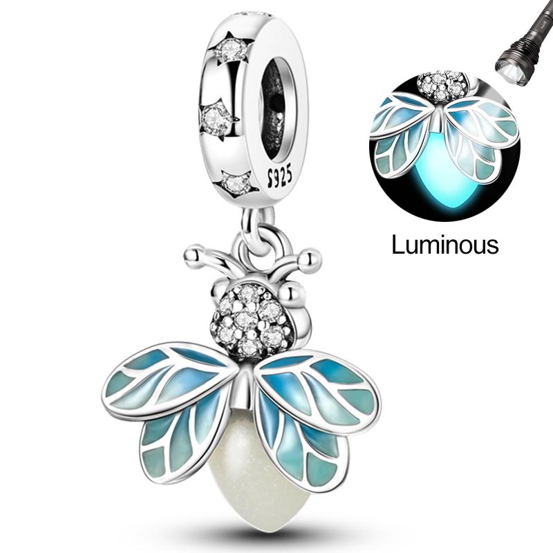 Charms Beads Copper Pink Perfume Bottle Letter Luminous Firefly Tarot Card Beads Fit Diy Bracelets Jewelry