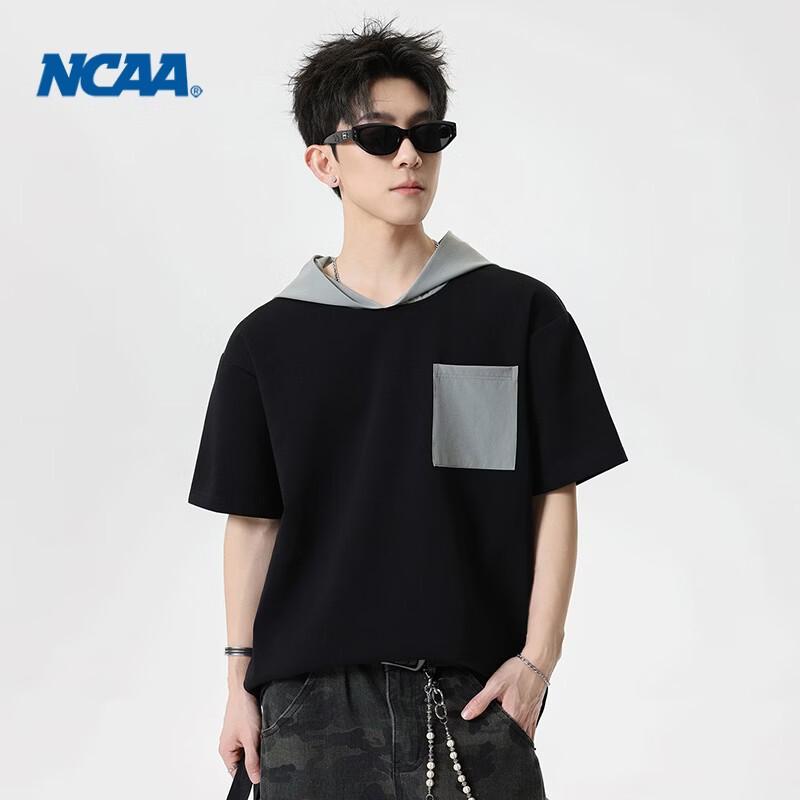 NCAA Men s Colorblock Hooded Short Sleeve T-Shirt L