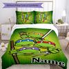 3pcs TMNT Cover Set - Personalized Name, HD Printed Bedding with 1 Cover and 2 Pillowcases - Perfect for Home Decor, Easy Care