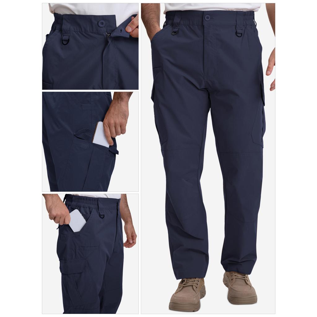 Men's Outdoor Cargo Pants - Multi-Pocket Lightweight  Straight-Leg Waterproof Breathable Hiking Camping Fishing Work Pants
