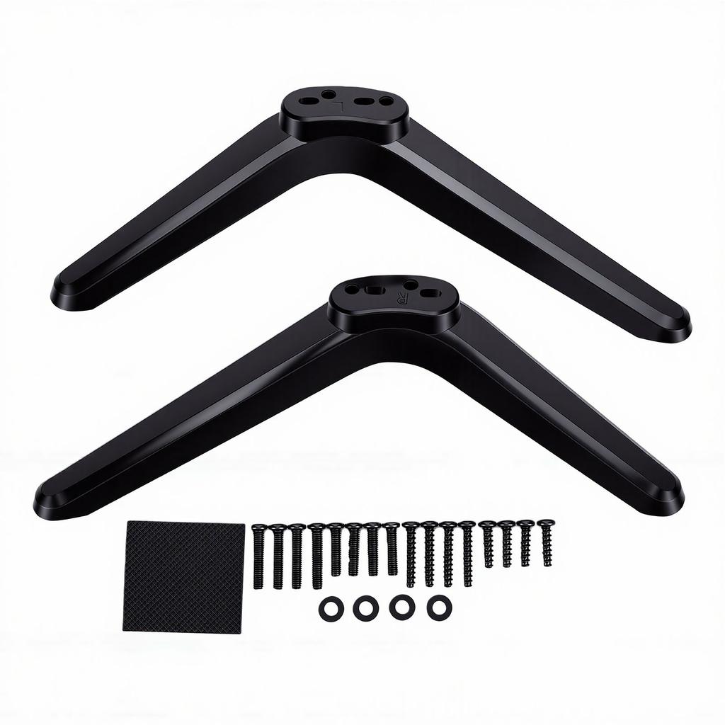 1 Pair TV Legs Modern Minimalist Plastic TV Stand Replacement Legs for 40 To 43 Inch TVs Black
