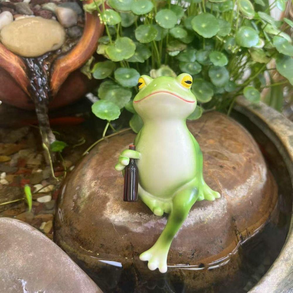 

Смола Лягушка Фигурка Мультяшное Животное Миниатюры Скульптура Поделки Сад Статуя Лягушки Аквариум зелёный