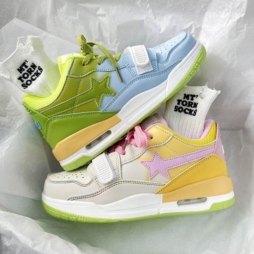Hong Kong style ins niche mandarin duck stars air cushion sports board shoes women's autumn and winter new versatile Korean version casual shoes