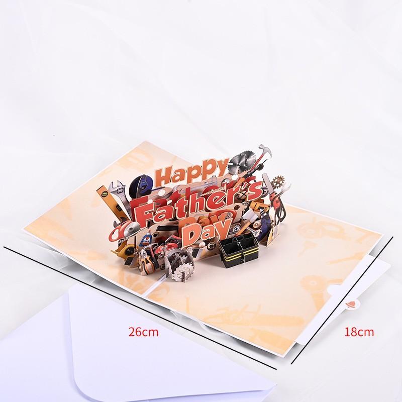 New Happy Father's Day Toolbox Theme -Up Card 3D Card Birthday Greeting Card Thank You Card