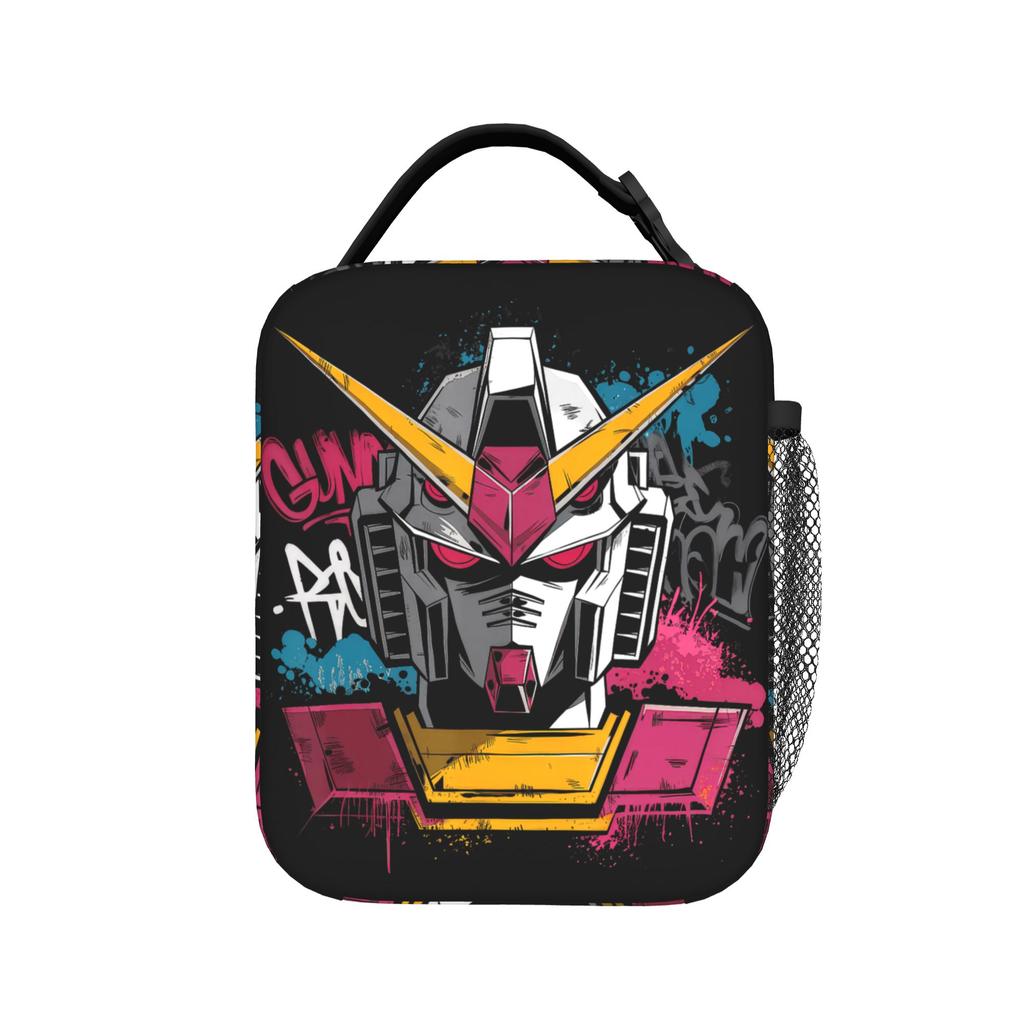 Ukiyo-E Gundam Anime Manga Lunch Bag Cute Lunch Box For Women Office Portable Insulated Cooler Bag Oxford Thermal Tote Handbags