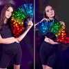 1pcs Colorful Foldable Rave Fan Japanese Large Reflective Handheld Fan Music Festival 33cm Gradient Folding Chinease